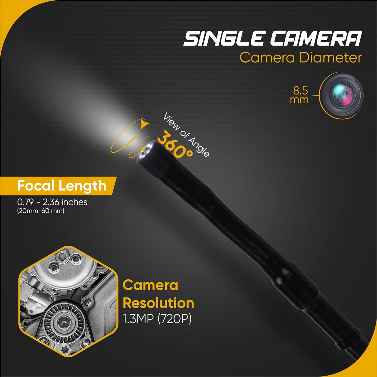 Waterproof Borescope Inspection Camera with 4.3-Inch LCD Screen F66656