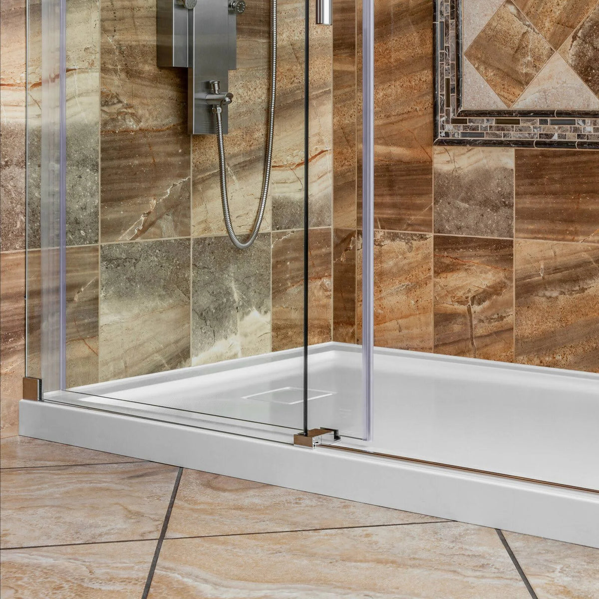36 x 36 Left Double Threshold Shower Pan Base C86153