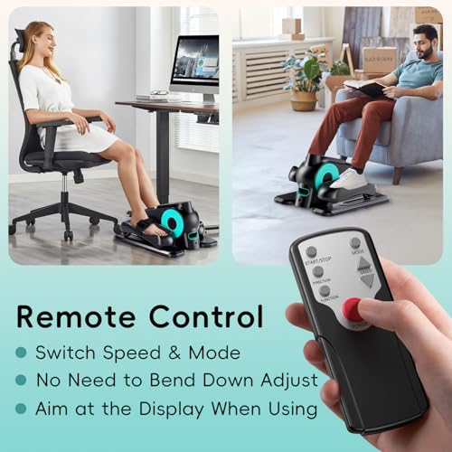Under Desk Elliptical Machine, Portable Electric Seated Pedal Exerciser with 12 Adjustable Speeds X222