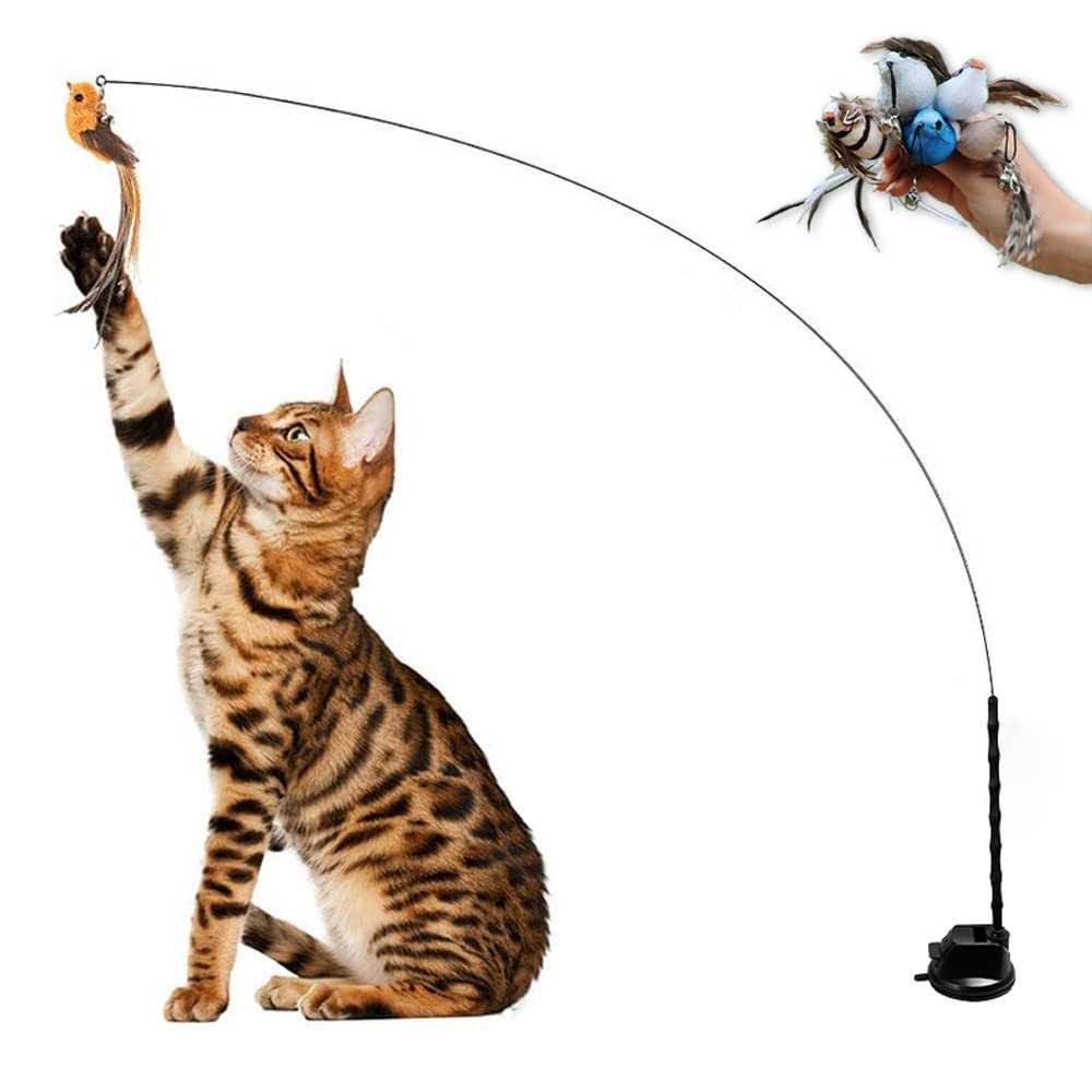 Interactive Bird Simulation Cat Toy Set T4692