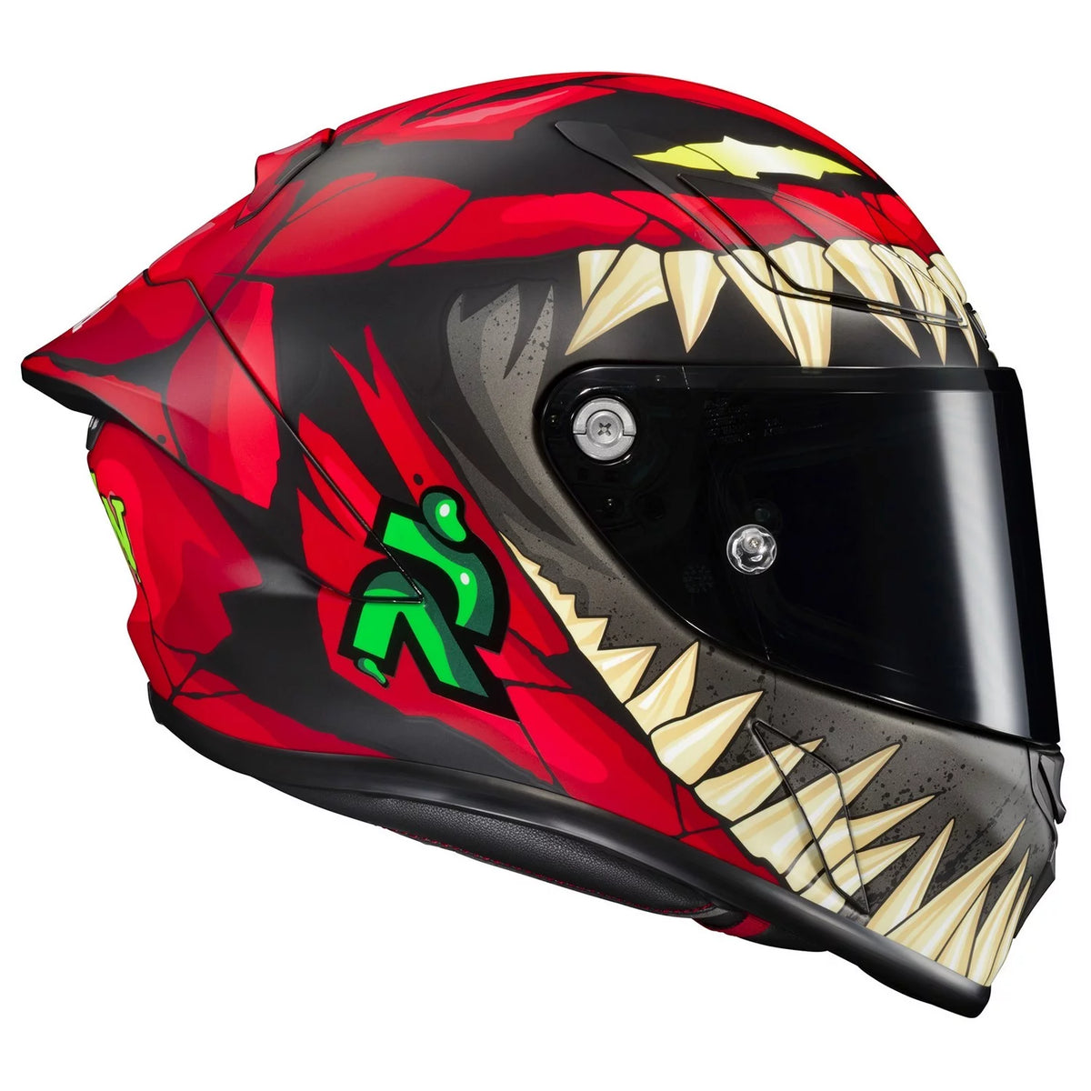 Motorcycle Helmet Red/Green MD I9542