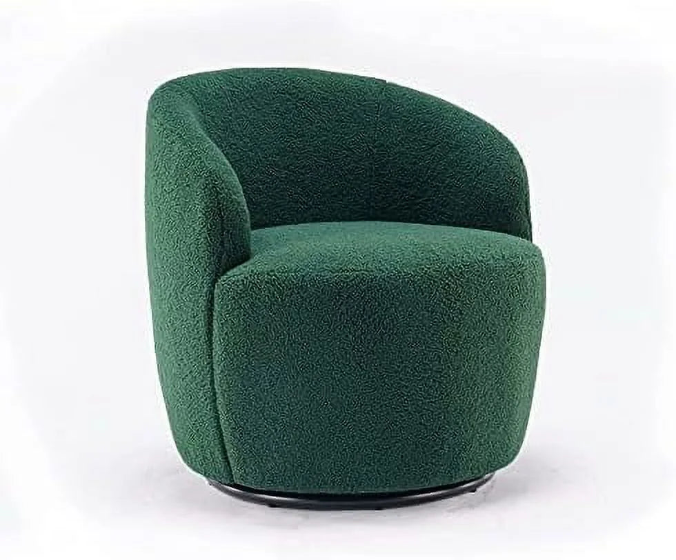 Cream Boucle Barrel Swivel Accent Chair H320947