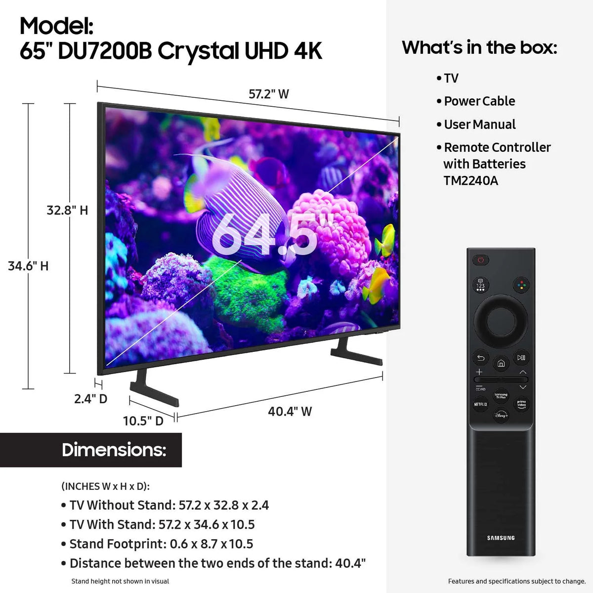 65” Crystal UHD 4K Smart TV X44095