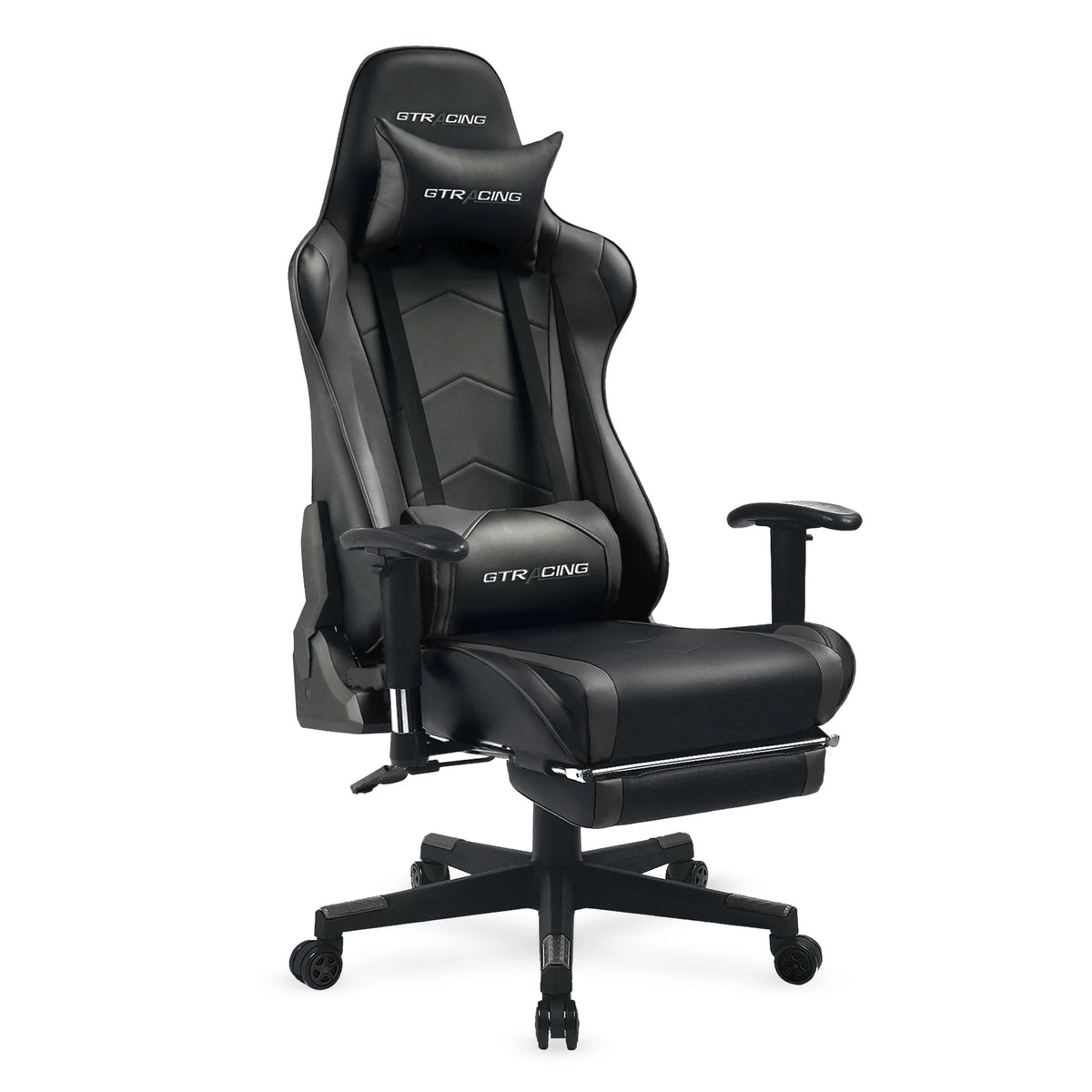 Red PU Leather Gaming Chair with Footrest O373
