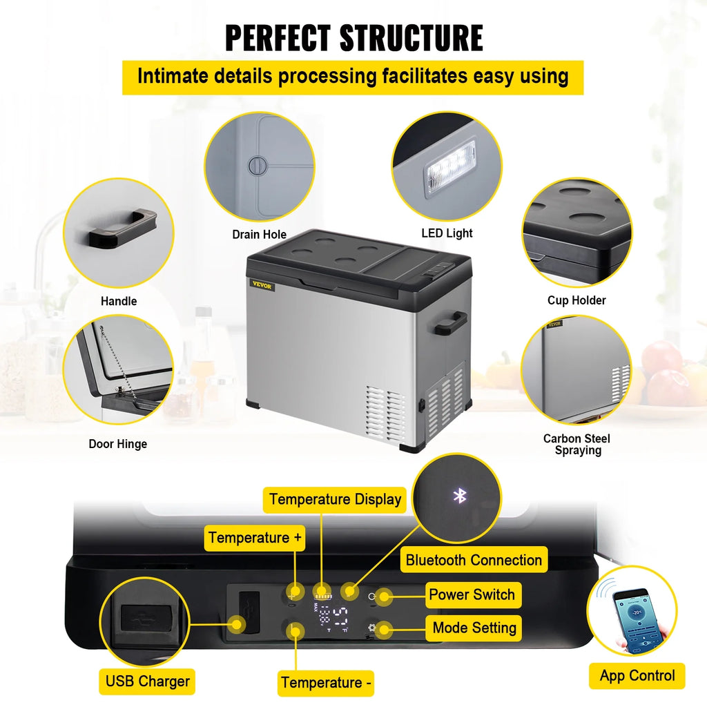 12volt Car Refrigerator Portable Freezer 53Qt D86113