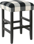Black Plaid Square Counter Stool V437996