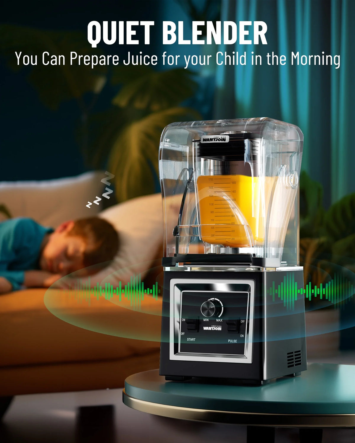 2000W 67 Oz Soundproof Quiet Commercial Blender C93773