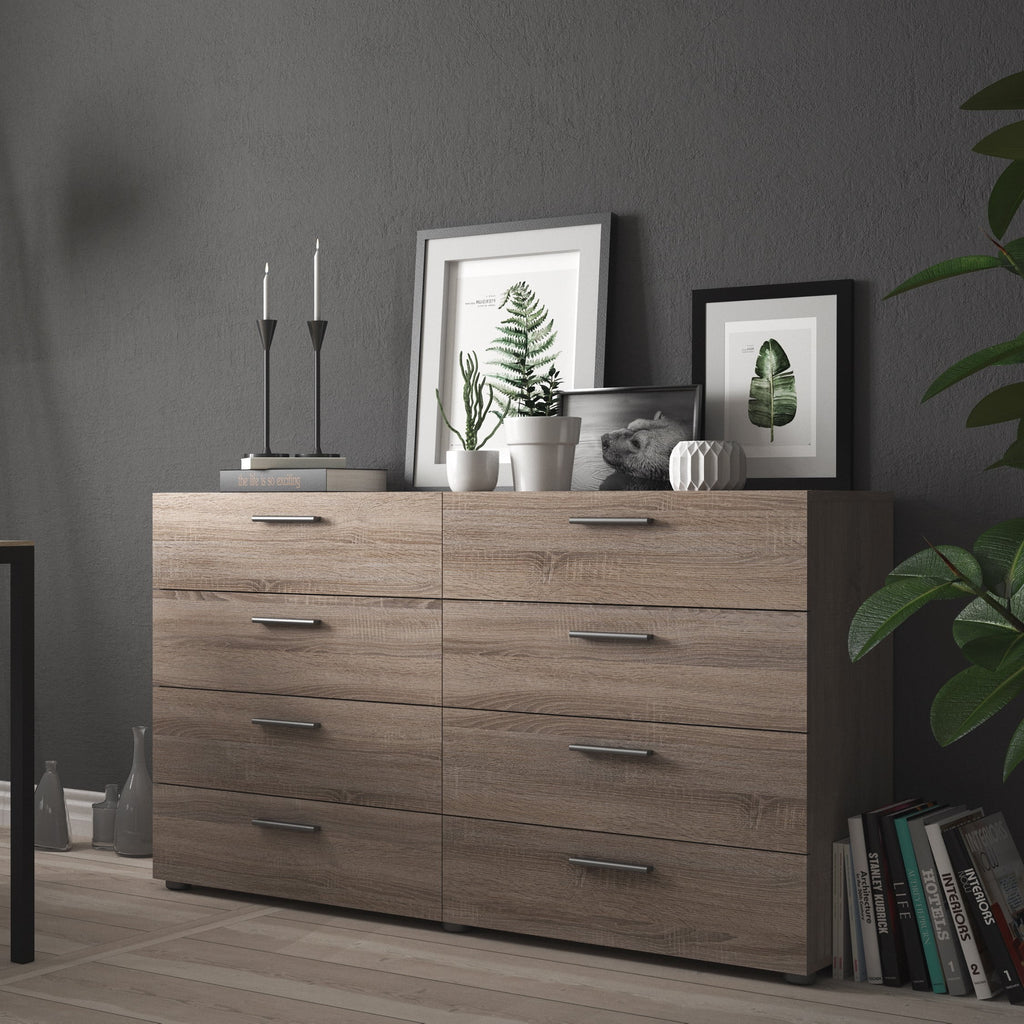 White 8 Drawer Double Dresser W622