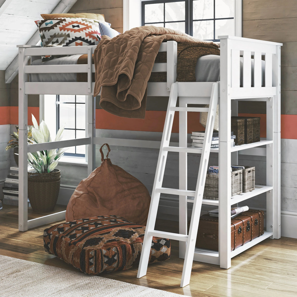 Twin Loft Bed Espresso S452