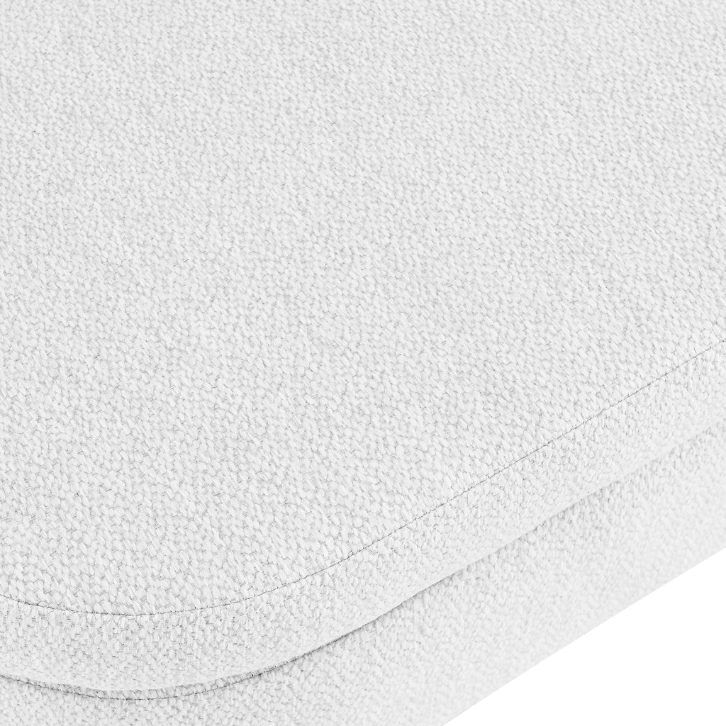 White Oval Storage Ottoman Bench with Rubber Wood Legs I5538