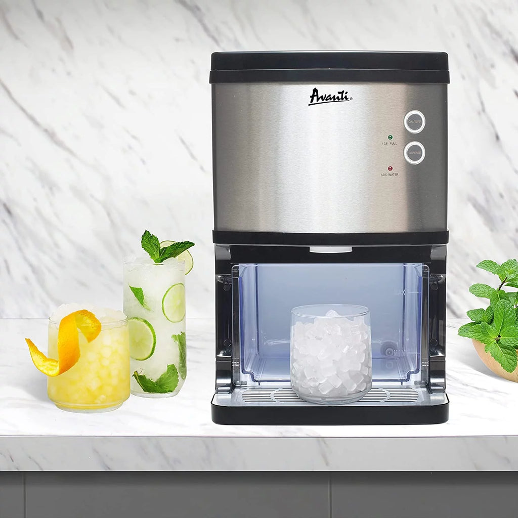 Countertop Nugget Ice Maker and Dispenser, 33 lbs, Stainless Steel R1164