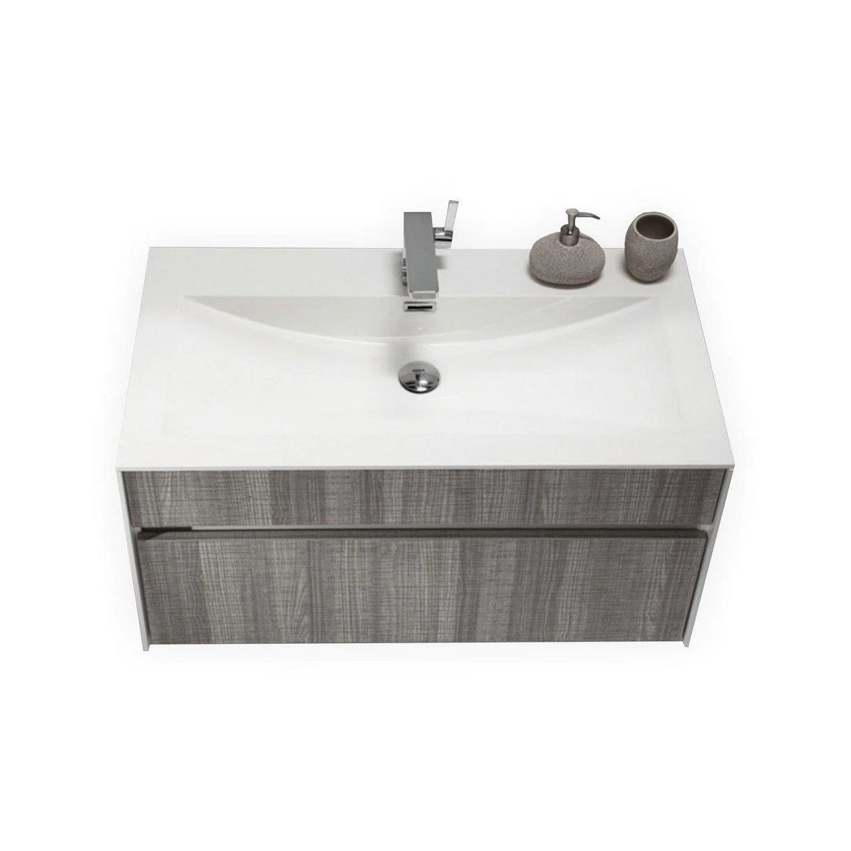36 in. Ash Gray Wall Mount Bathroom Vanity E339490