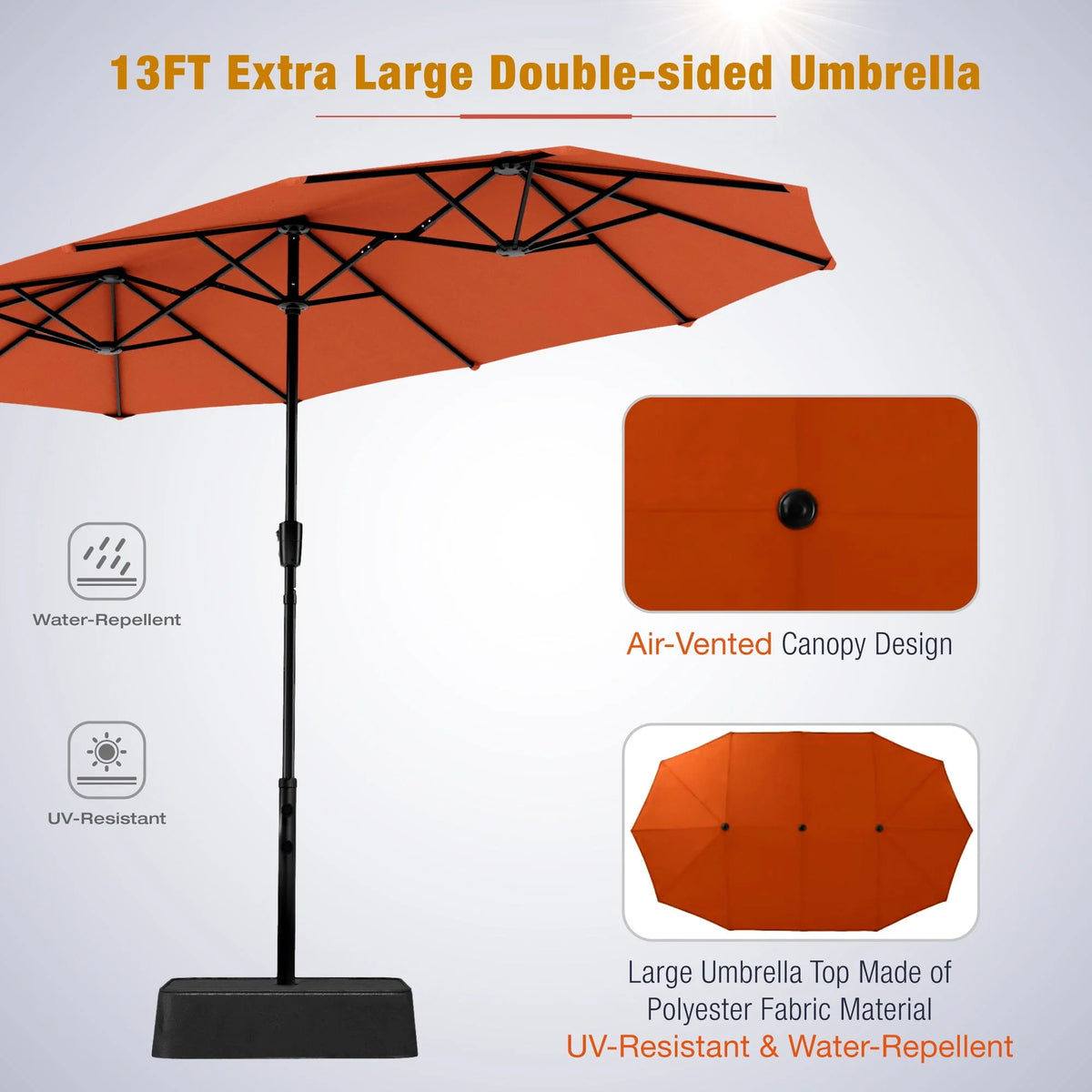 8 Pieces Outdoor Patio Dining Set with Navy Umbrella F119413