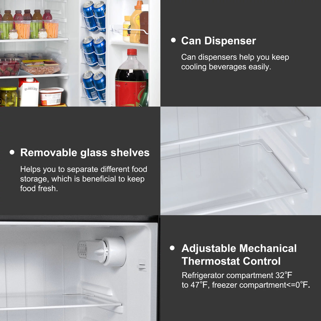 4.6 Cu ft Two Door Mini Fridge with Freezer M7135