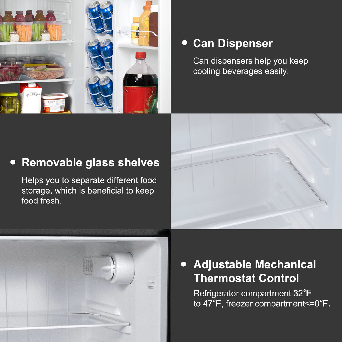 4.6 Cu ft Two Door Mini Fridge with Freezer M7135