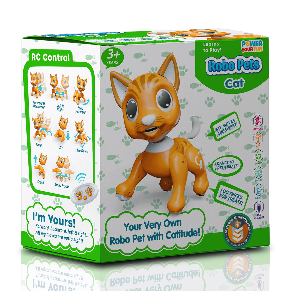 Robot Cat Toy with Hand Motion Gestures A58155
