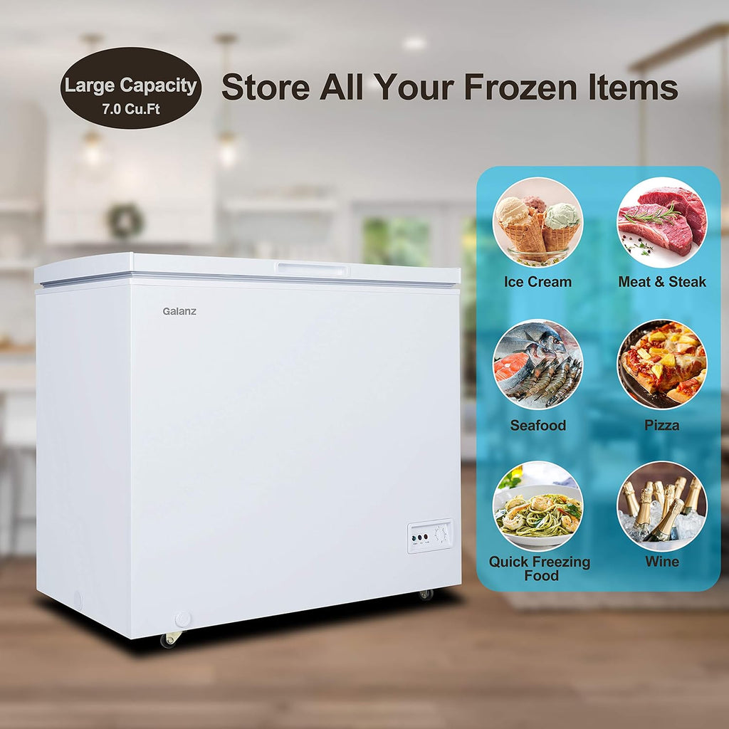 White 7.0 Cu Ft Chest Freezer O564