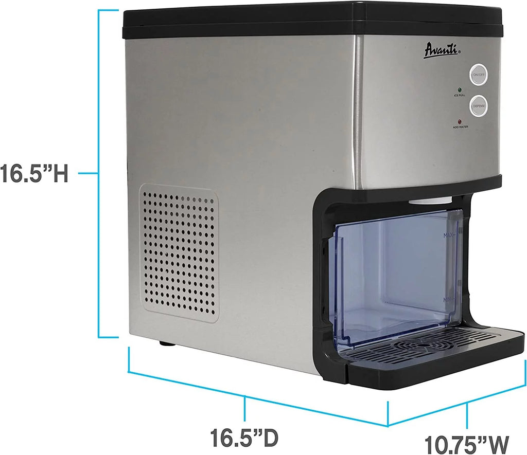Countertop Nugget Ice Maker and Dispenser, 33 lbs, Stainless Steel R1164