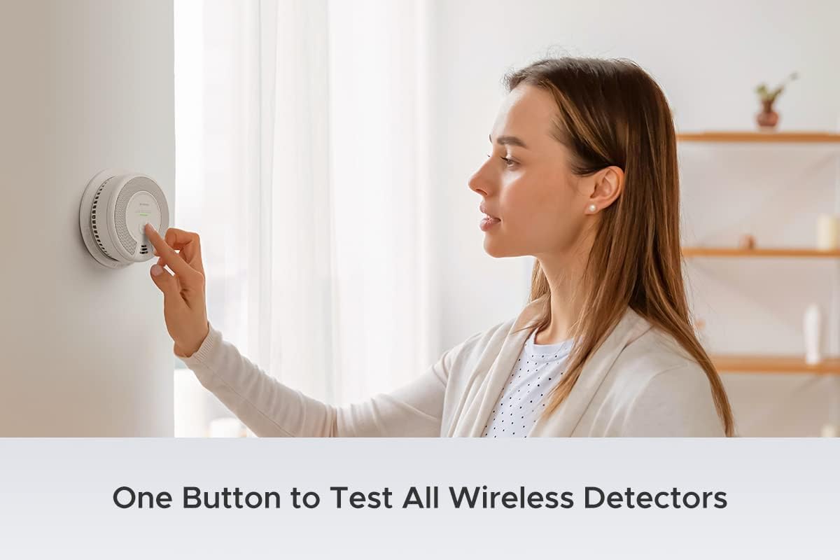 Wireless Interconnected Combination Smoke and Carbon Monoxide Detector, 10-Year Battery, Pack of 6 I1902