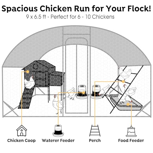Large Metal Walk-in Chicken Coop with Anti-UV Cover O86010