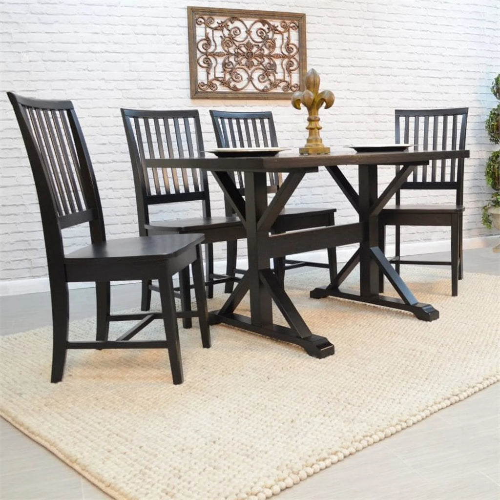30 x 48 Trestle Table Antique Black Z81013