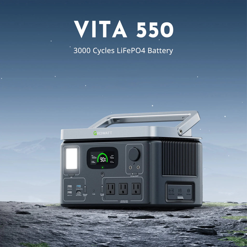Portable Power Station 538Wh LiFePO4 600W AC Output F393