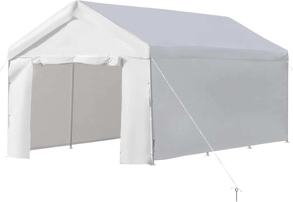 10x20 ft Heavy Duty Carport with Removable Sidewalls & Doors G954
