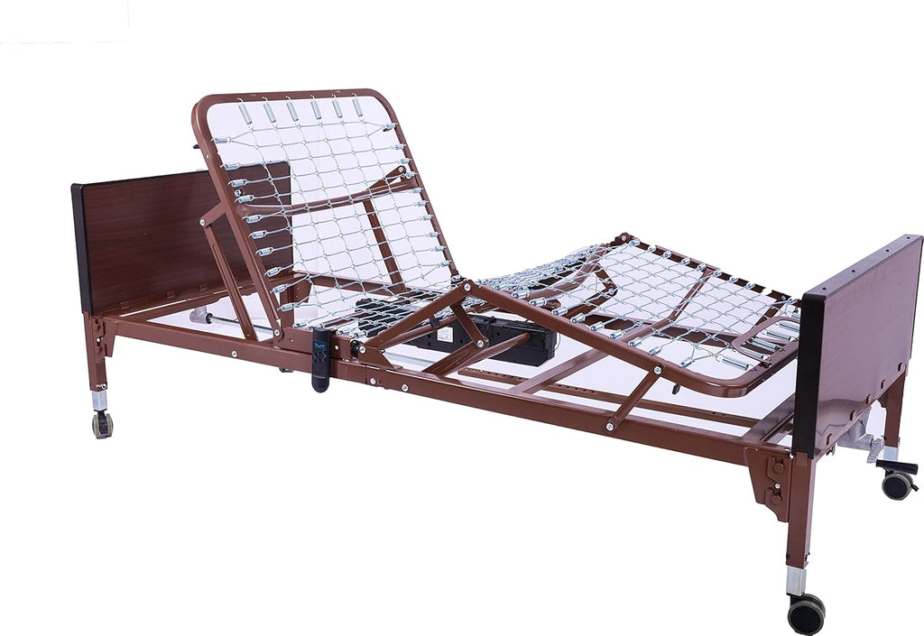 Semi-Electric Hospital Bed Brown 80 x 36 x 6.5 A588714