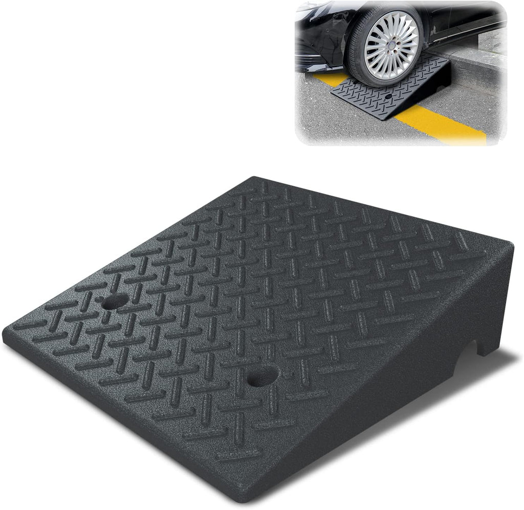 Rubber Curb Ramp 19.6 × 19.6 × 6 Heavy Duty Portable Threshold Ramp 1 PC J284768