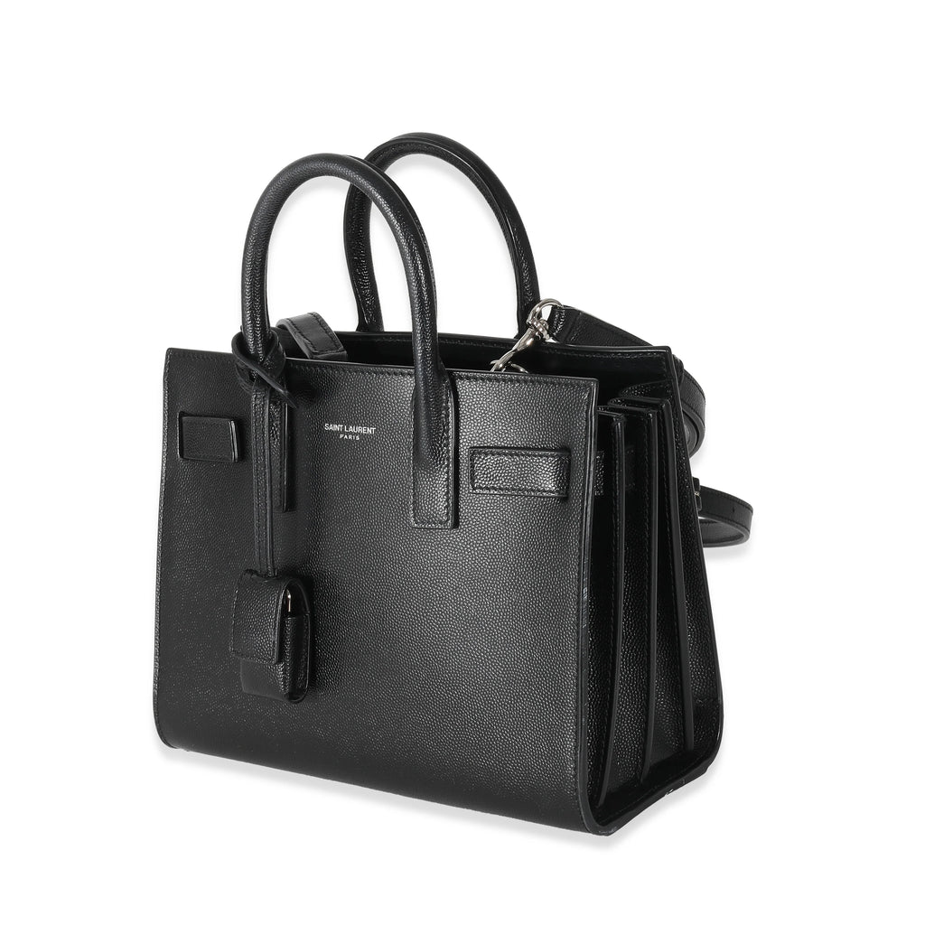 Black Grained Leather Nano Sac De Jour P90456