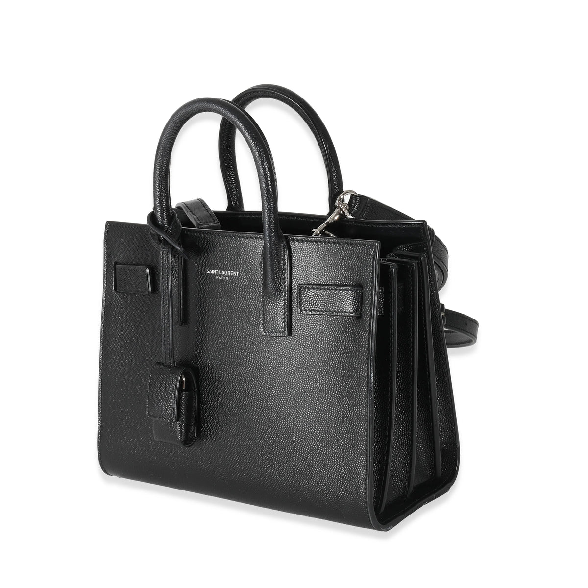 Black Grained Leather Nano Sac De Jour P90456