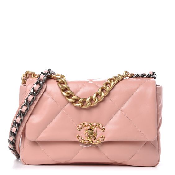 Light Pink Quilted Lambskin Flap Bag J185045