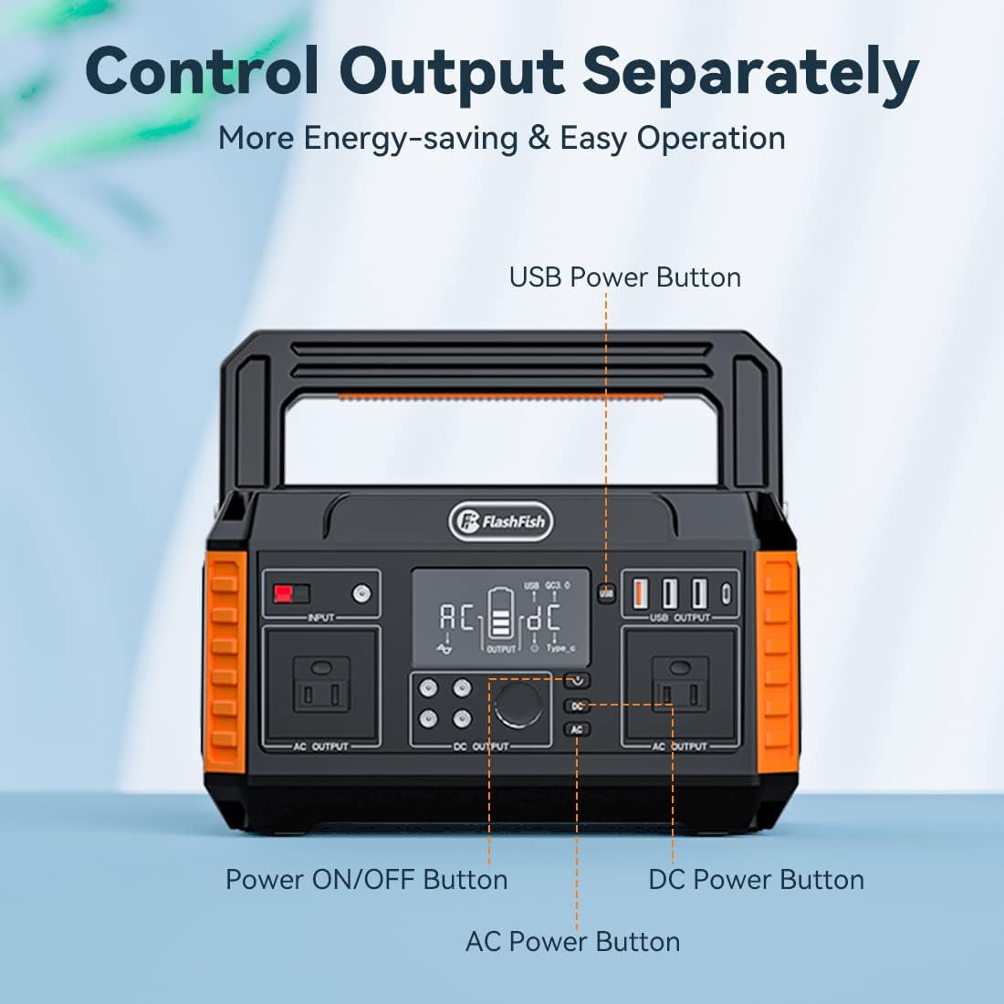 560W Portable Power Station with AC Outlets and USB Outputs W6441
