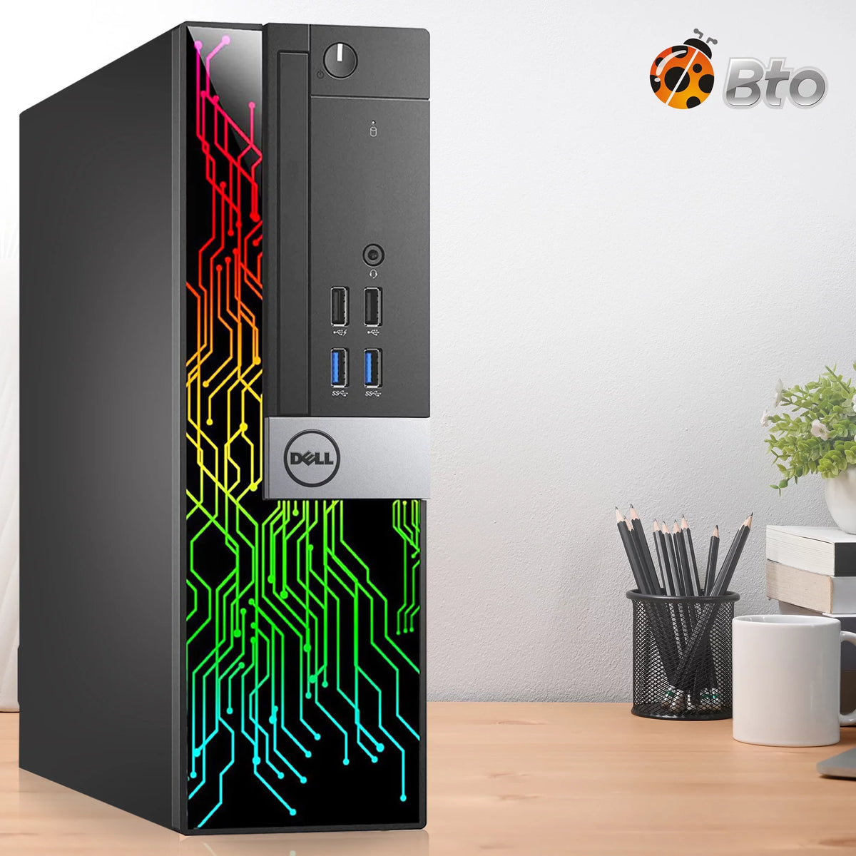 Restored Dell OptiPlex Desktop Computer PC with RGB lights, Intel i5 Quad-Core 6th Gen. Processor, 8GB Ram, 256GB SSD, 22 inch Monitor, BTO RGB Gaming Keyboard & Mouse, WiFi, Windows 10 Pro (Renewed) F108214