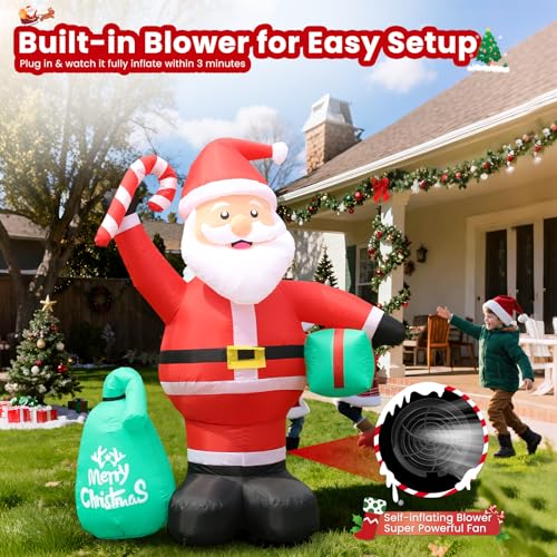 Inflatable Christmas Decorations with Built-in LED Light V7217