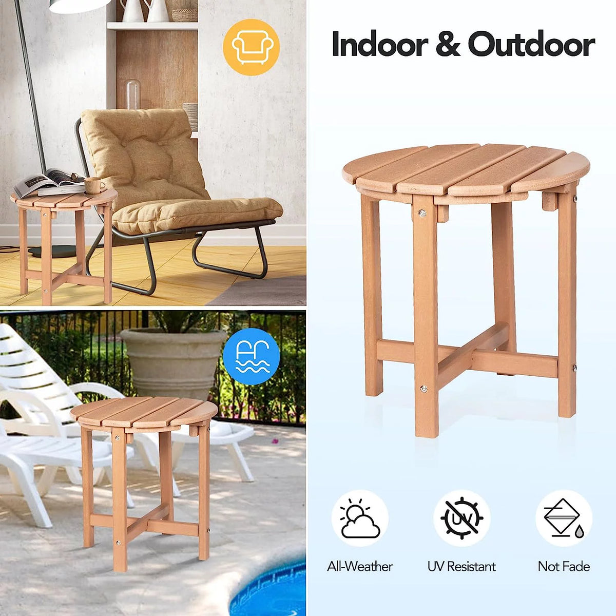 White HDPE Outdoor Side Table B6173