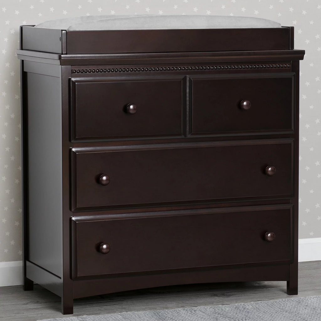3 Drawer Dresser with Changing Top, Grey C3374