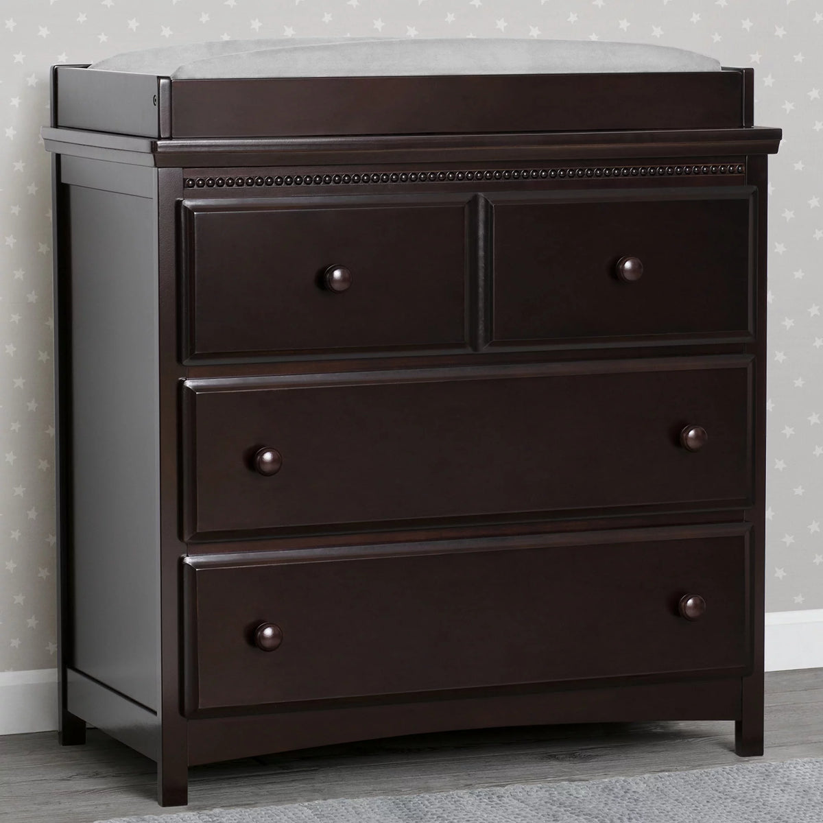 3 Drawer Dresser with Changing Top, Grey C3374
