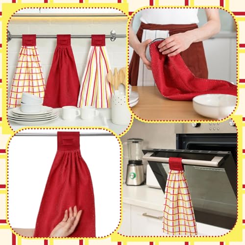 6 Pcs Check Striped Microfiber Towels M308