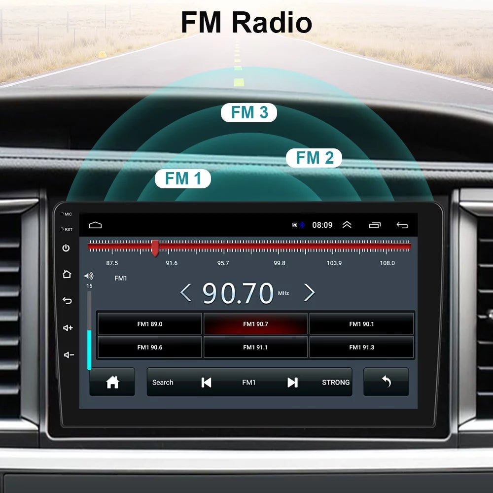 Android 12 Double 2 Din Car Stereo Radio 10.1'' HD Touch Screen 1080P Car Multimedia Player Head Unit Bluetooth WIFI GPS FM Receiver with Rearview Camera Y3386