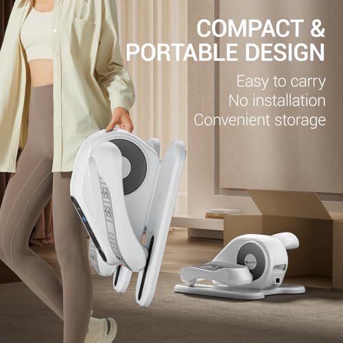 Under Desk Elliptical Machine, Quiet Portable Electric Seated Exercise Machine with Remote, 12 Speeds Y52955