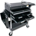 Black 4 Drawer Service Cart with Locking Top R29109