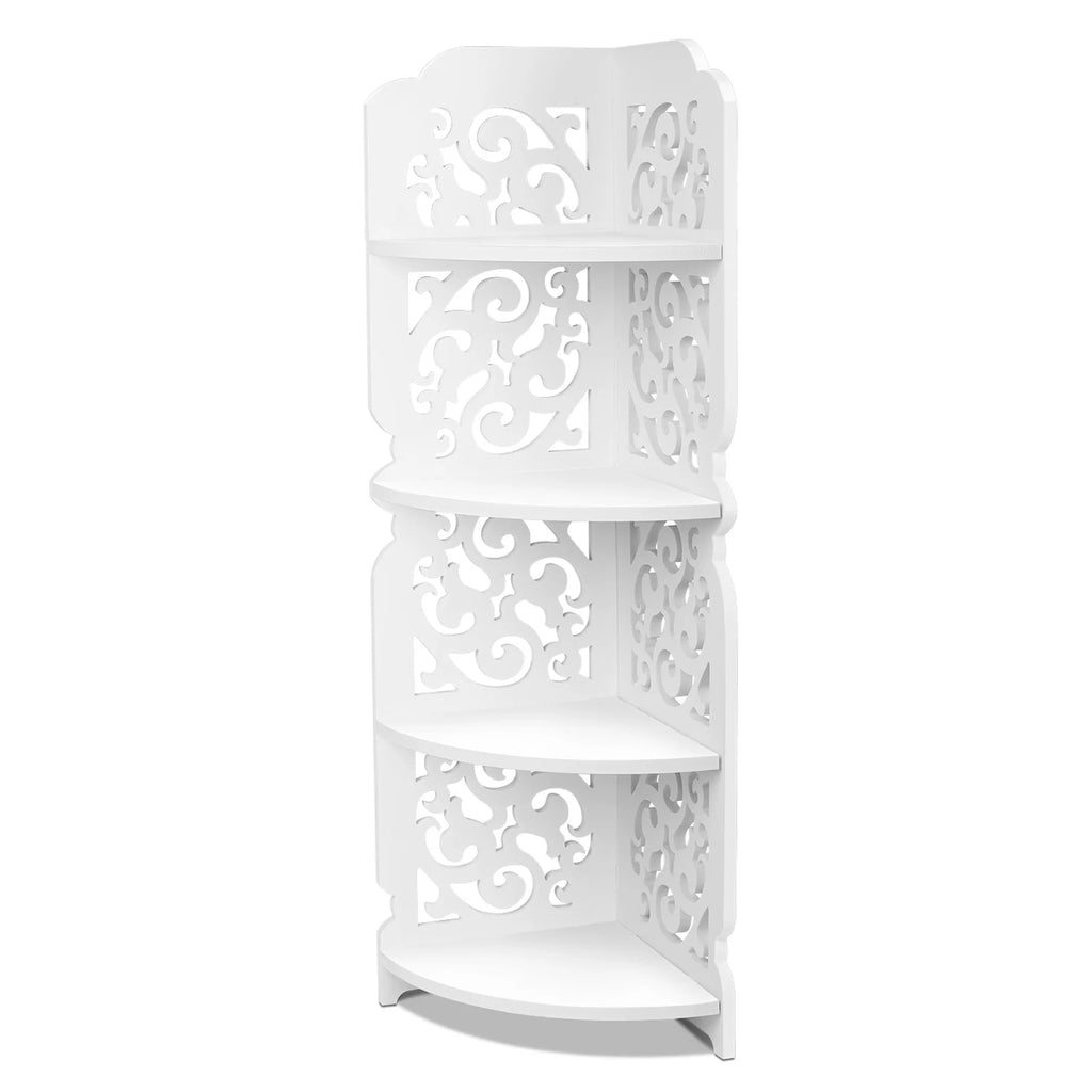 White 4 Tier Corner Shelving Unit U27173