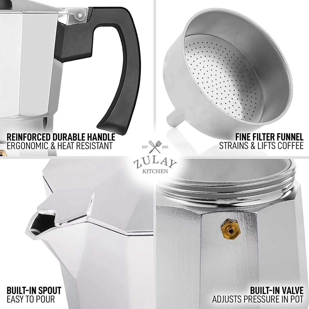 8 Espresso Cup Stovetop Moka Pot H39747