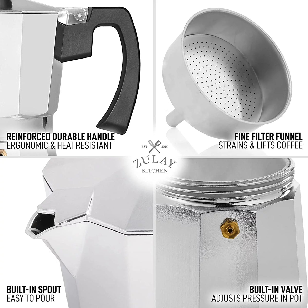 8 Espresso Cup Stovetop Moka Pot H39747