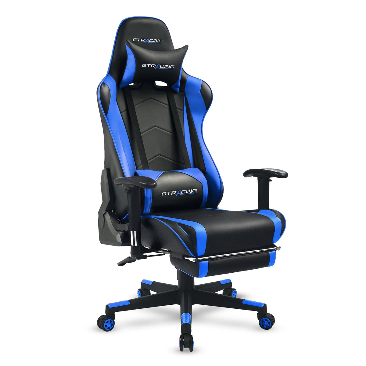 Red PU Leather Gaming Chair with Footrest O373