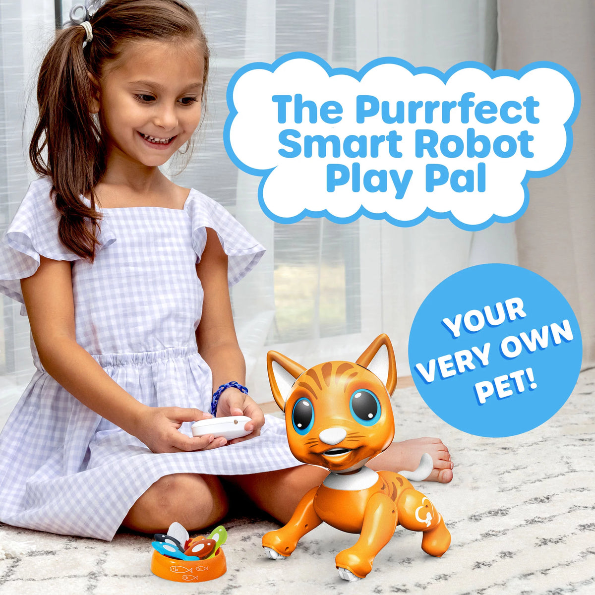 Robot Cat Toy with Hand Motion Gestures A58155