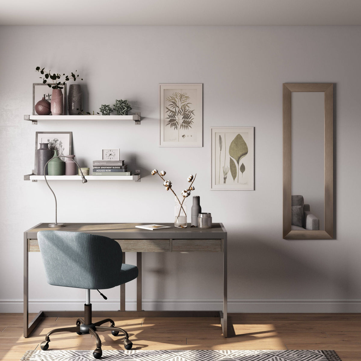 Solid Acacia Wood 60 inch Writing Desk C57349