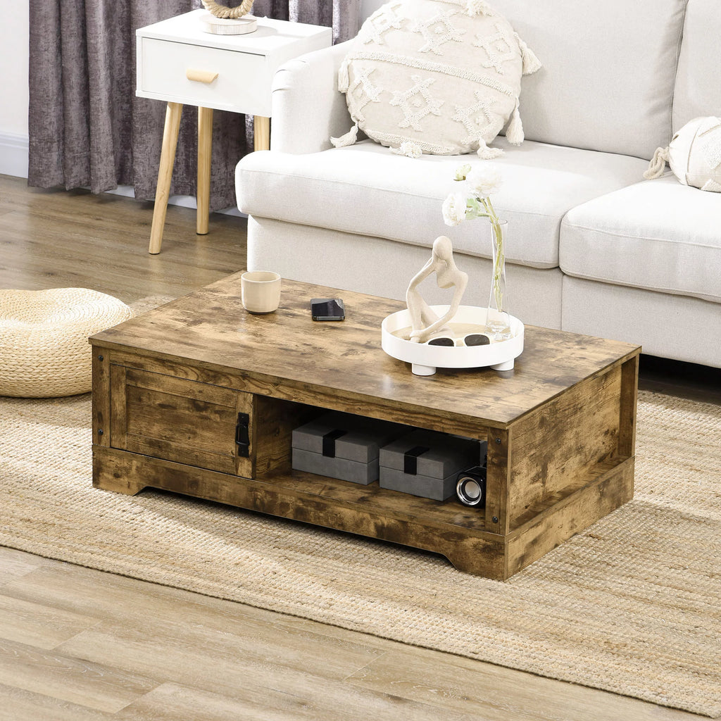Vintage Rustic Storage Coffee Table Y3742