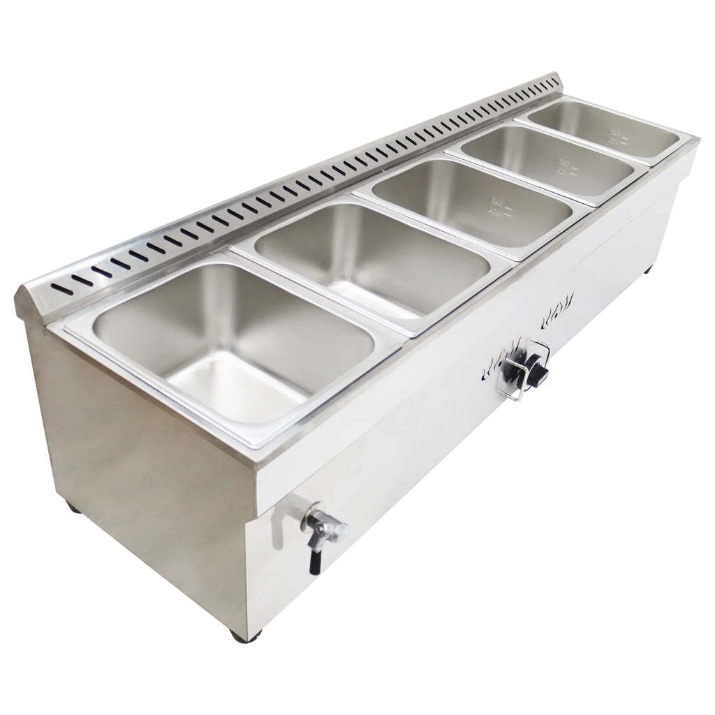 Propane Gas 5 Pan Stainless Steel Food Warmer G92187